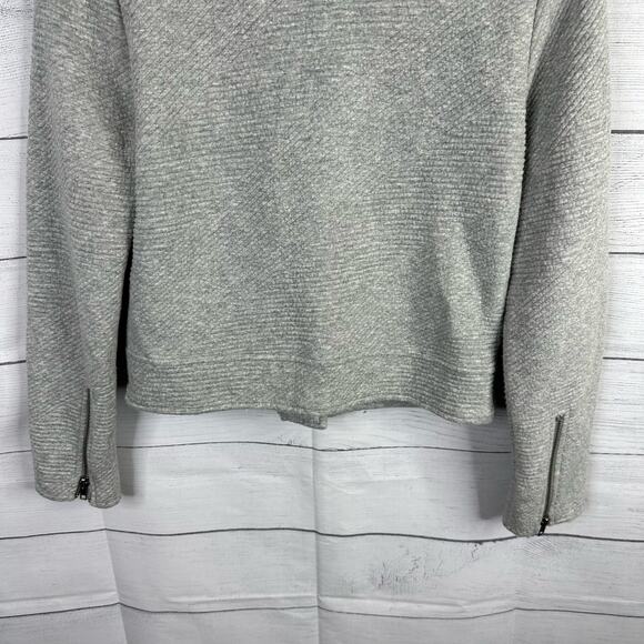 Cupcakes and Cashmere Womens size XS Wesley Moto Ribbed Gray Asymmetrical Jacket - Picture 9 of 13
